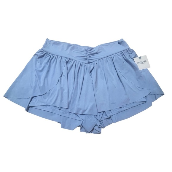 Arizona Women’s Active Shorts Mid Rise Pull-On Western Sky Blue Lightweight Sz L - Picture 2 of 4